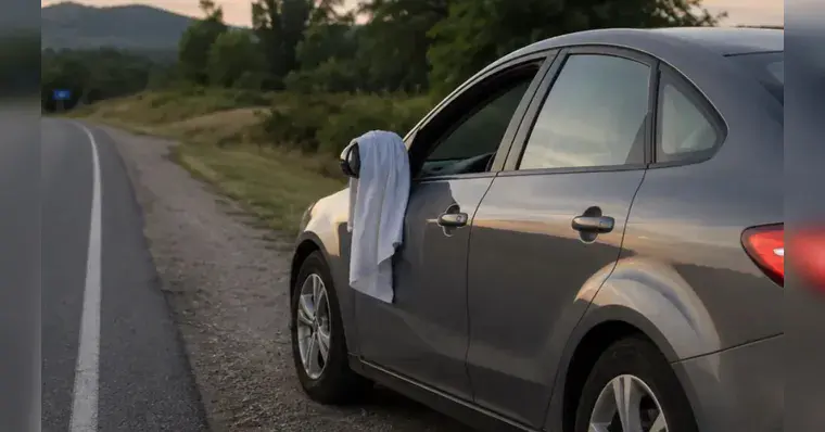 Viu uma toalha branca na janela do carro? Saiba o que significa!