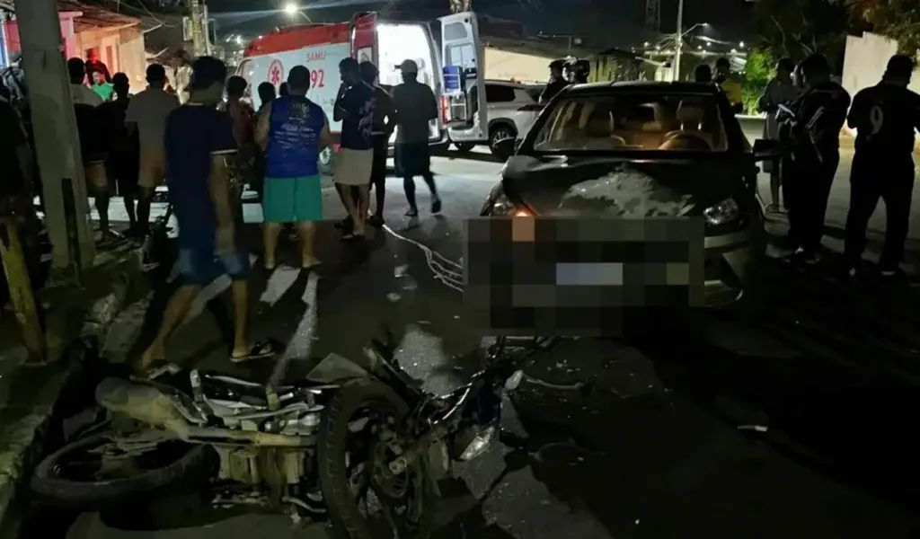 Colisão entre carro e moto deixa jovem de 20 anos ferido em São Miguel dos Campos, em Maceió