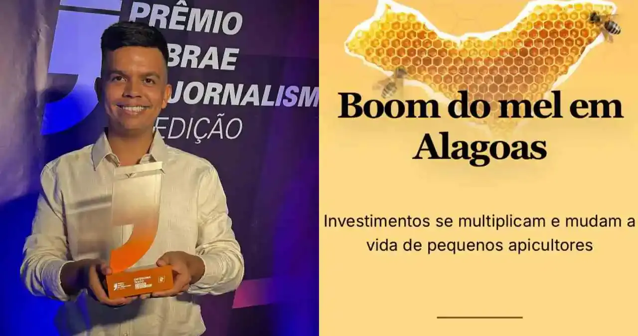 Jornalista conquista Prêmio Sebrae com reportagem sobre o mel que destaca União dos Palmares